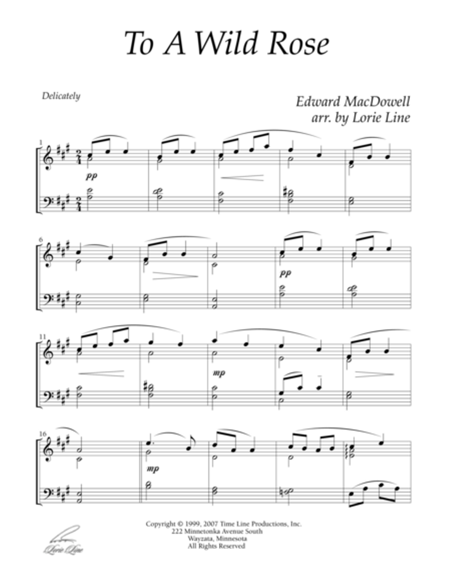 To A Wild Rose Piano Solo scores gallery preview page 2