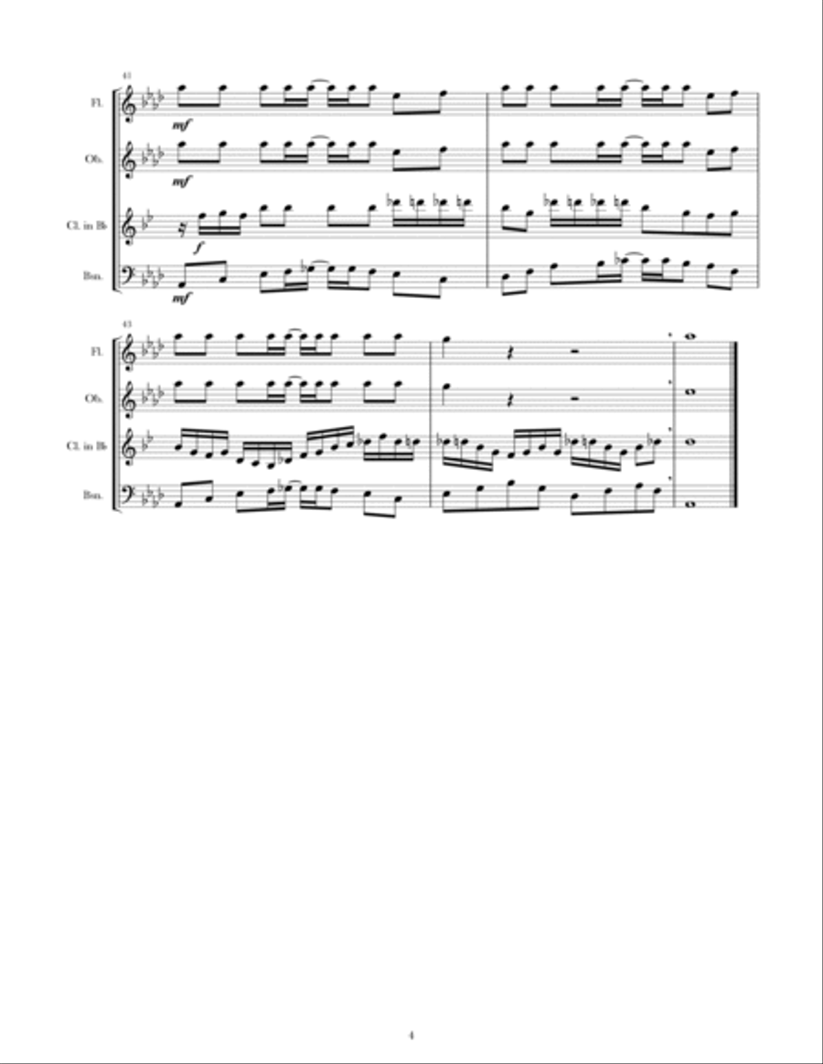 Baby Shark Woodwind Quartet scores gallery preview page 4