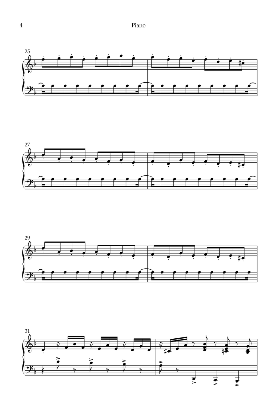 Toccata and Fugue in D Minor Easy Piano scores gallery preview page 4