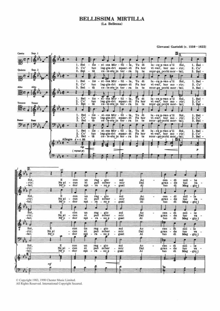 Bellissima Mirtilla Bellissima Mirtilla Choir scores gallery preview page 1