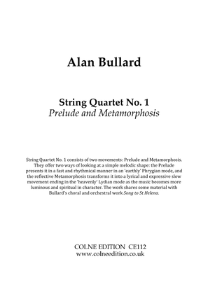 String Quartet No. 1 - Prelude and Metamorphosis (score and parts)