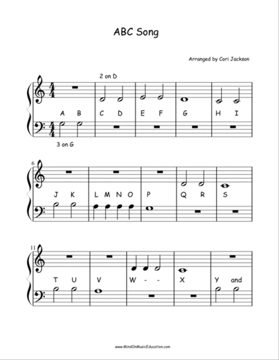 ABC Song Piano Method scores gallery preview page 1