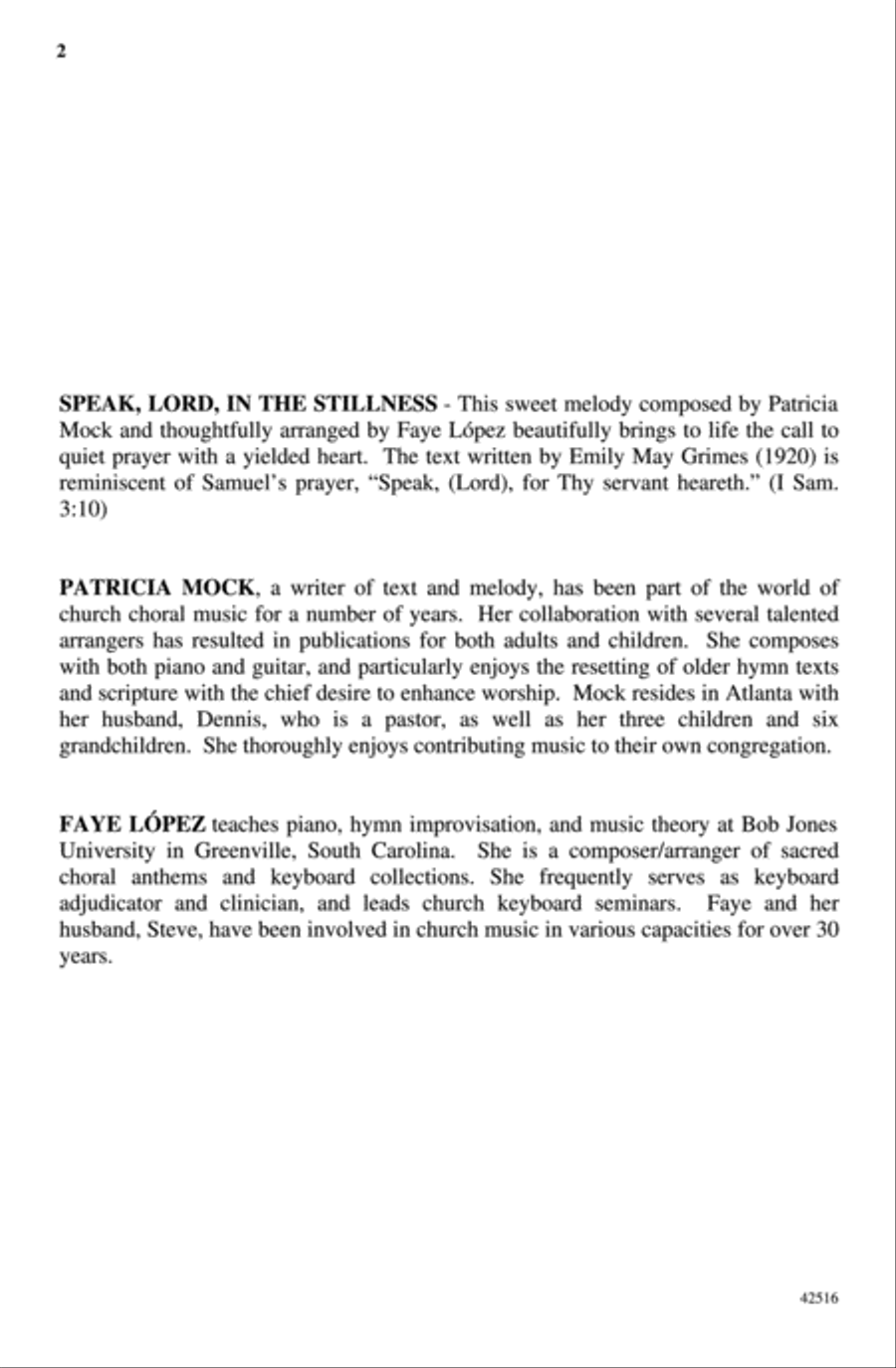 Speak, Lord, in the Stillness 4-Part scores gallery preview page 1