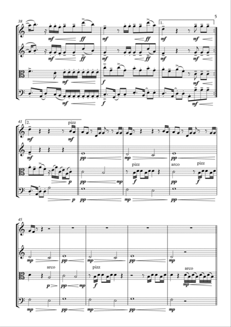 Ojitos Lindos String Quartet scores gallery preview page 5