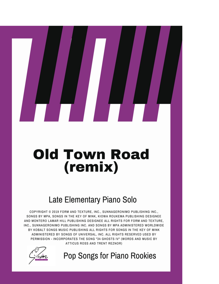 Old Town Road (remix) Piano Method scores gallery preview page 1