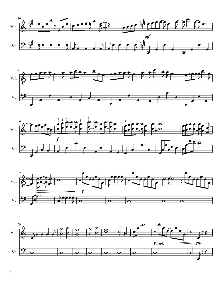 Forrest Gump - Main Title (feather Theme) String Duet scores gallery preview page 2