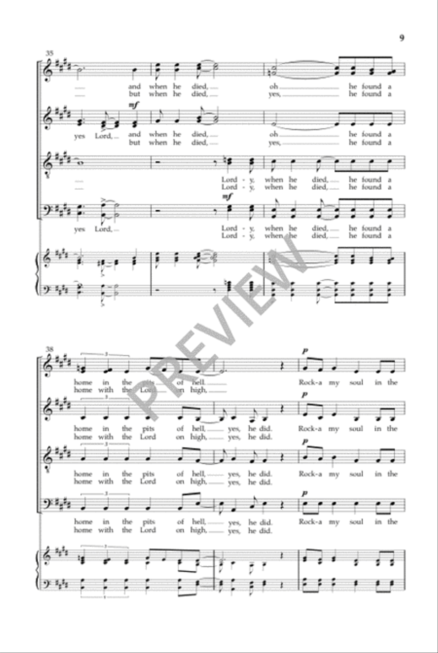Rock-A My Soul Rock-A My Soul Divisi scores gallery preview page 10