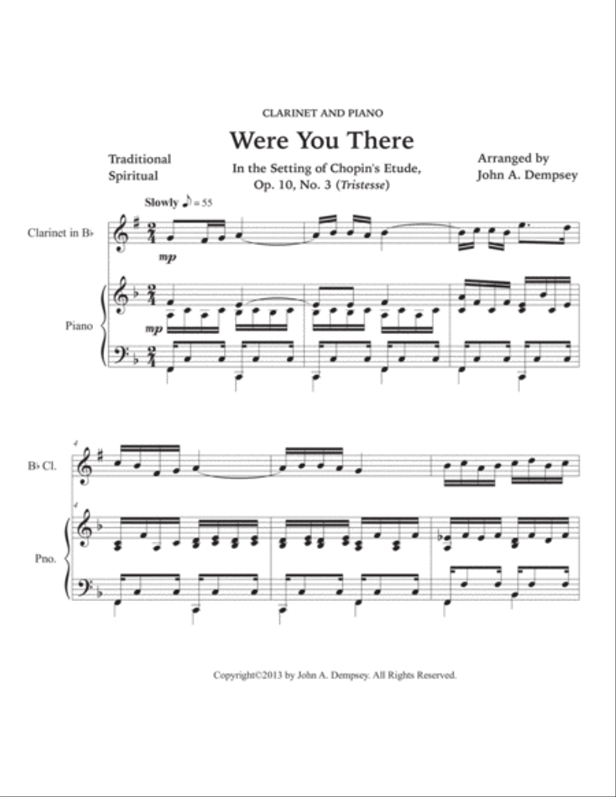 Were You There (Clarinet and Piano) Clarinet Solo scores gallery preview page 5
