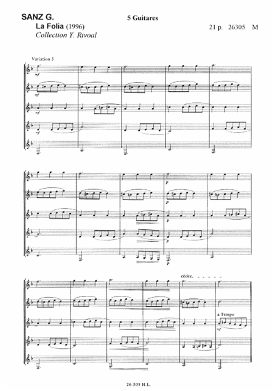 La Folia La Folia Guitar Ensemble scores gallery preview page 2