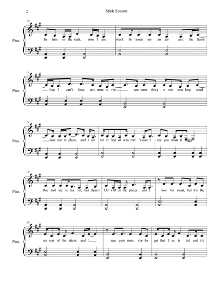 Stick Season Voice scores gallery preview page 2