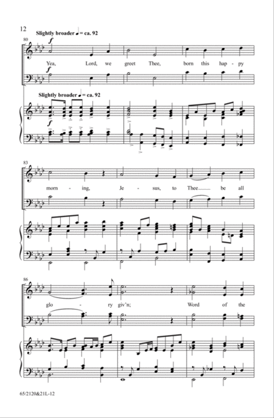 A New and Glorious Morn! 4-Part scores gallery preview page 12