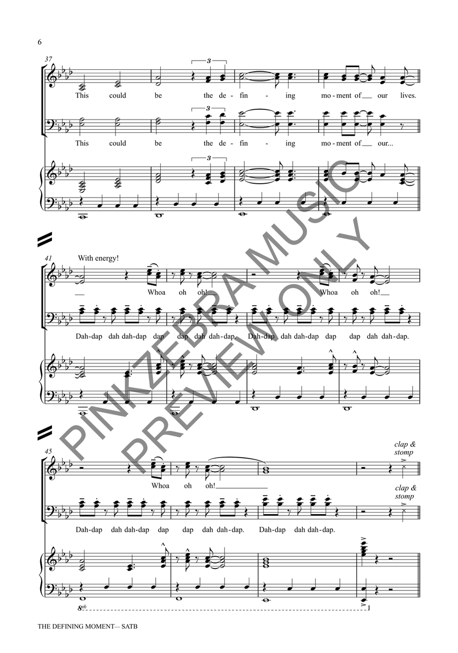 The Defining Moment (SATB) 4-Part scores gallery preview page 7