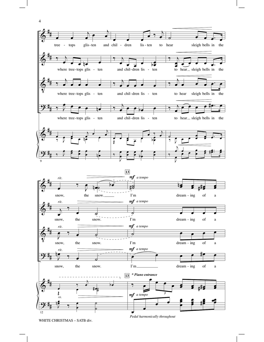 White Christmas (from Holiday Inn) (arr. Molly Ijames) 4-Part scores gallery preview page 3