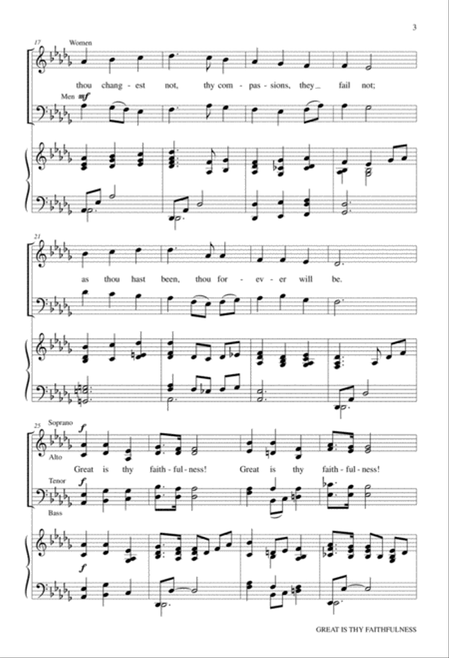 Great Is Thy Faithfulness 4-Part scores gallery preview page 3