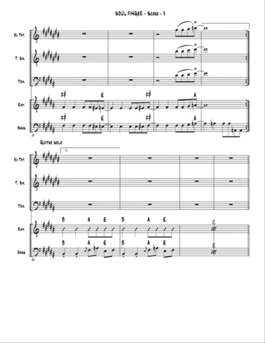 Soul Finger Tenor Saxophone scores gallery preview page 3