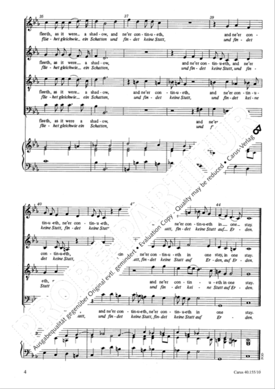 Man that is born of a woman (Der Mensch, vom Weibe geboren) 4-Part scores gallery preview page 5