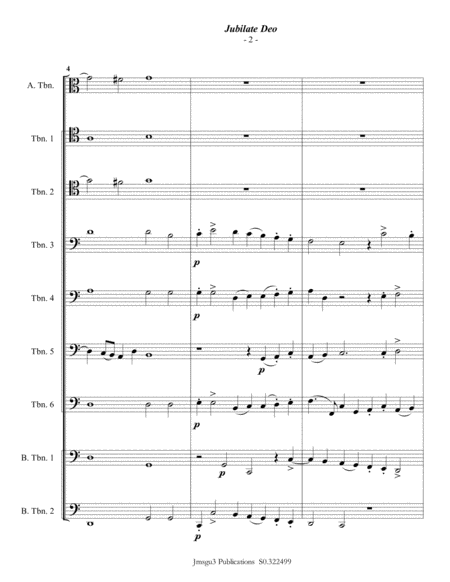 Gabrieli: Jubilate Deo Ch. 136 for Trombone Choir image number null