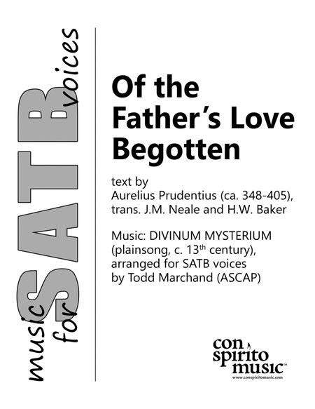 Of the Father's Love Begotten - SATB choir image number null