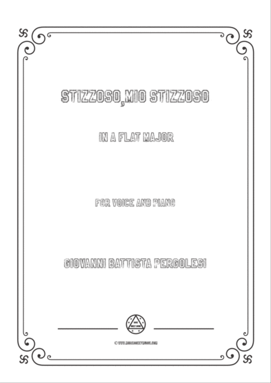 Pergolesi-Stizzoso,mio stizzoso in A flat Major,for Voice and Piano Voice Solo scores gallery preview page 1