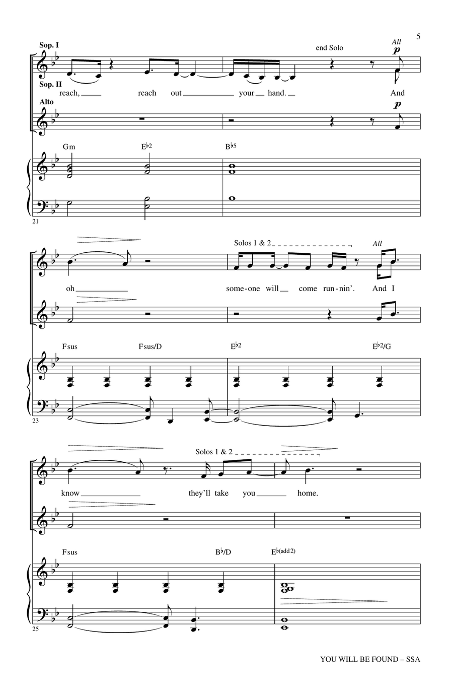 You Will Be Found (from Dear Evan Hansen) (arr. Mac Huff) SSA scores gallery preview page 4