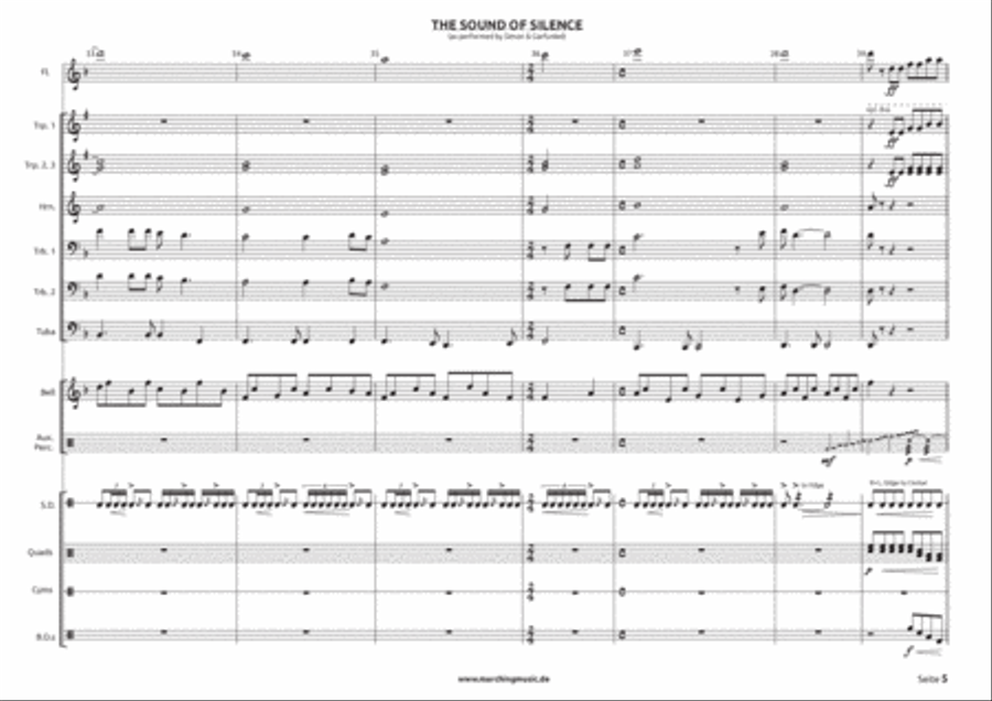 The Sound Of Silence Marching Band scores gallery preview page 5