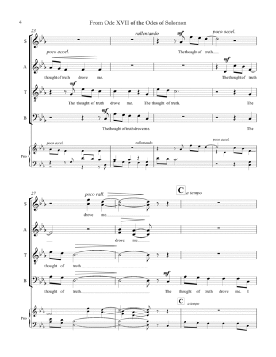 From Ode 17 of the Odes of Solomon 4-Part scores gallery preview page 6