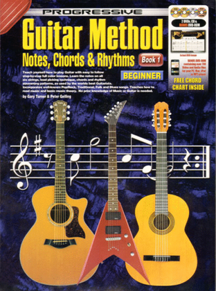 Book cover for Progressive Guitar Method Notes, Chords & Rhythms Book 1