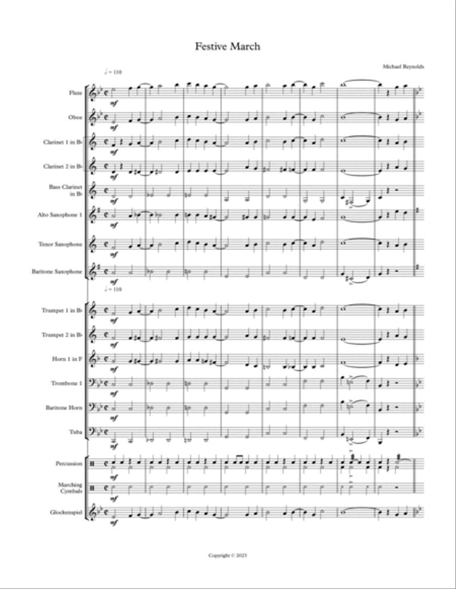 Festive March Festive March Concert Band scores gallery preview page 2
