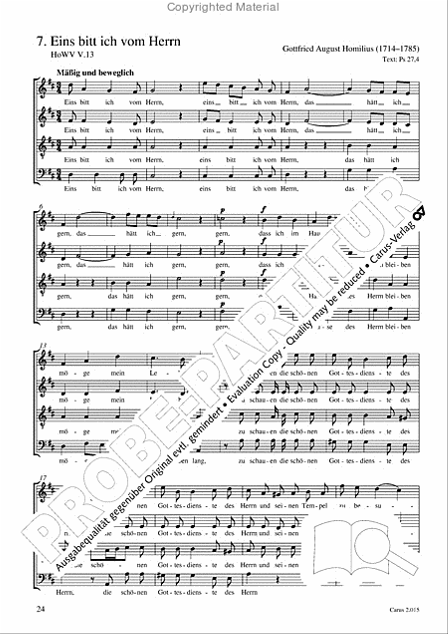 Carl Philipp Emanuel Bach & Gottfried August Homilius. Motets and Choruses Choir scores gallery preview page 26