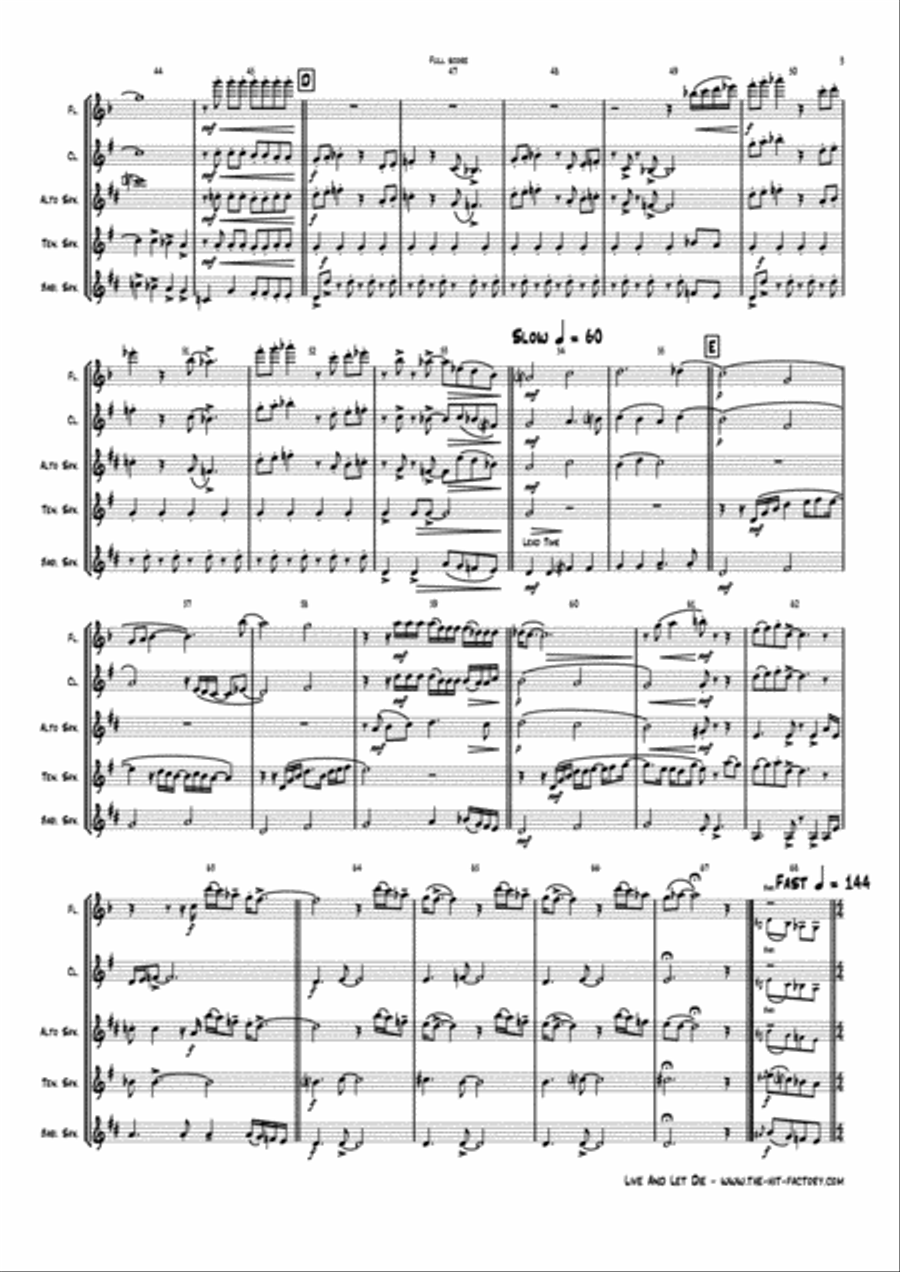 Live And Let Die Woodwind Quintet scores gallery preview page 3