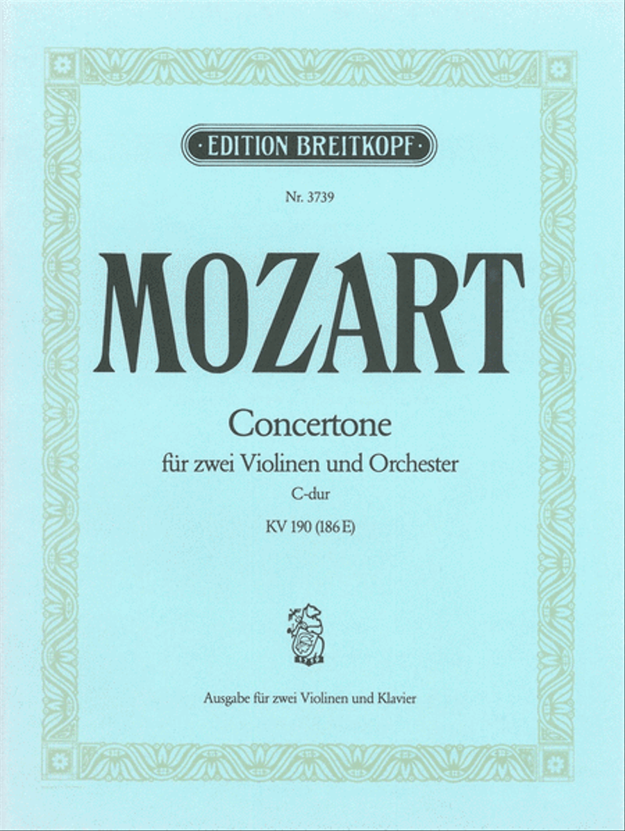 Concertone in C major K. 190 (186E) Violin scores gallery preview page 1