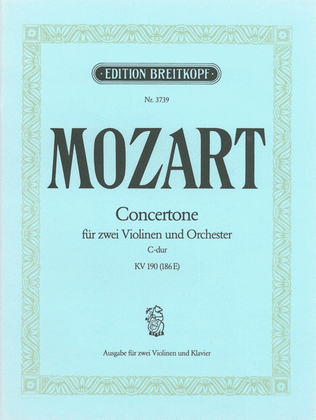 Book cover for Concertone in C major K. 190 (186E)