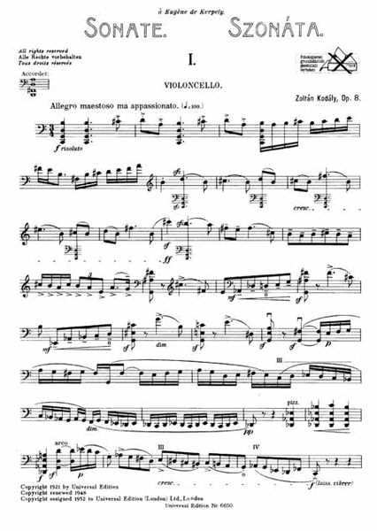 Cello Sonata, Op. 8