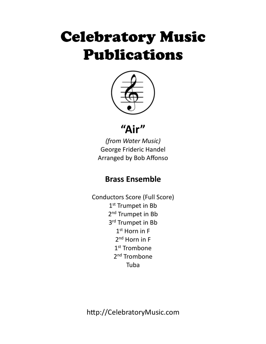 Air (from Water Music) Brass Ensemble scores gallery preview page 1