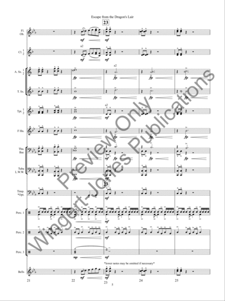 Escape from the Dragons Lair Concert Band scores gallery preview page 9