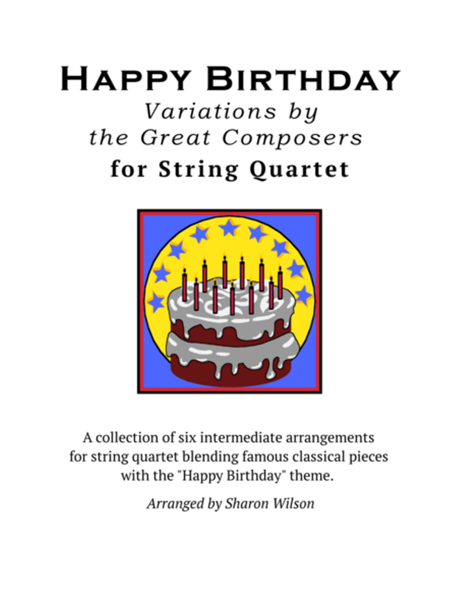 Happy Birthday Variations by the Great Composers for String Quartet String Quartet scores gallery preview page 1