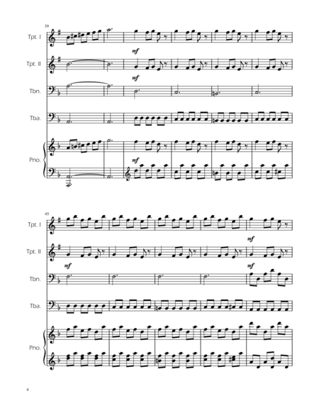 Carol of the Bells - Brass Quartet w/ Piano image number null