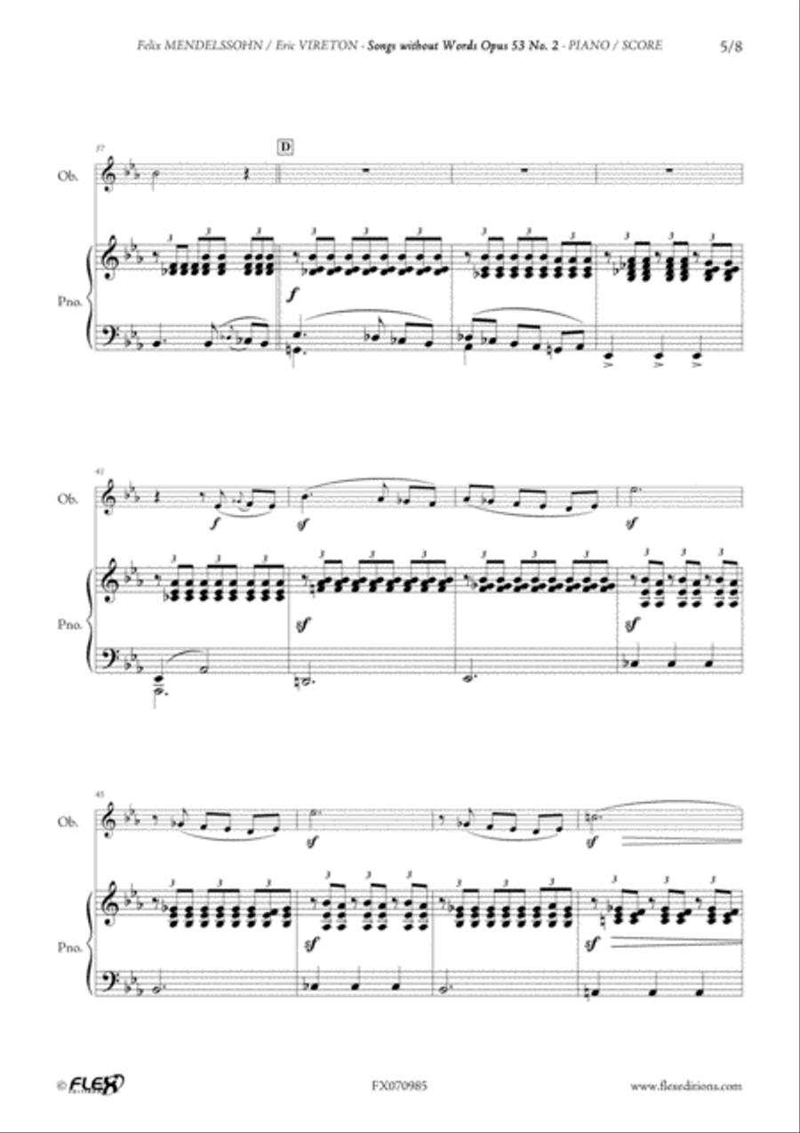 Songs without Words Opus 53 No. 2 Piano scores gallery preview page 5