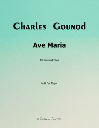 Book cover for Ave Maria, by Gounod, in B flat Major