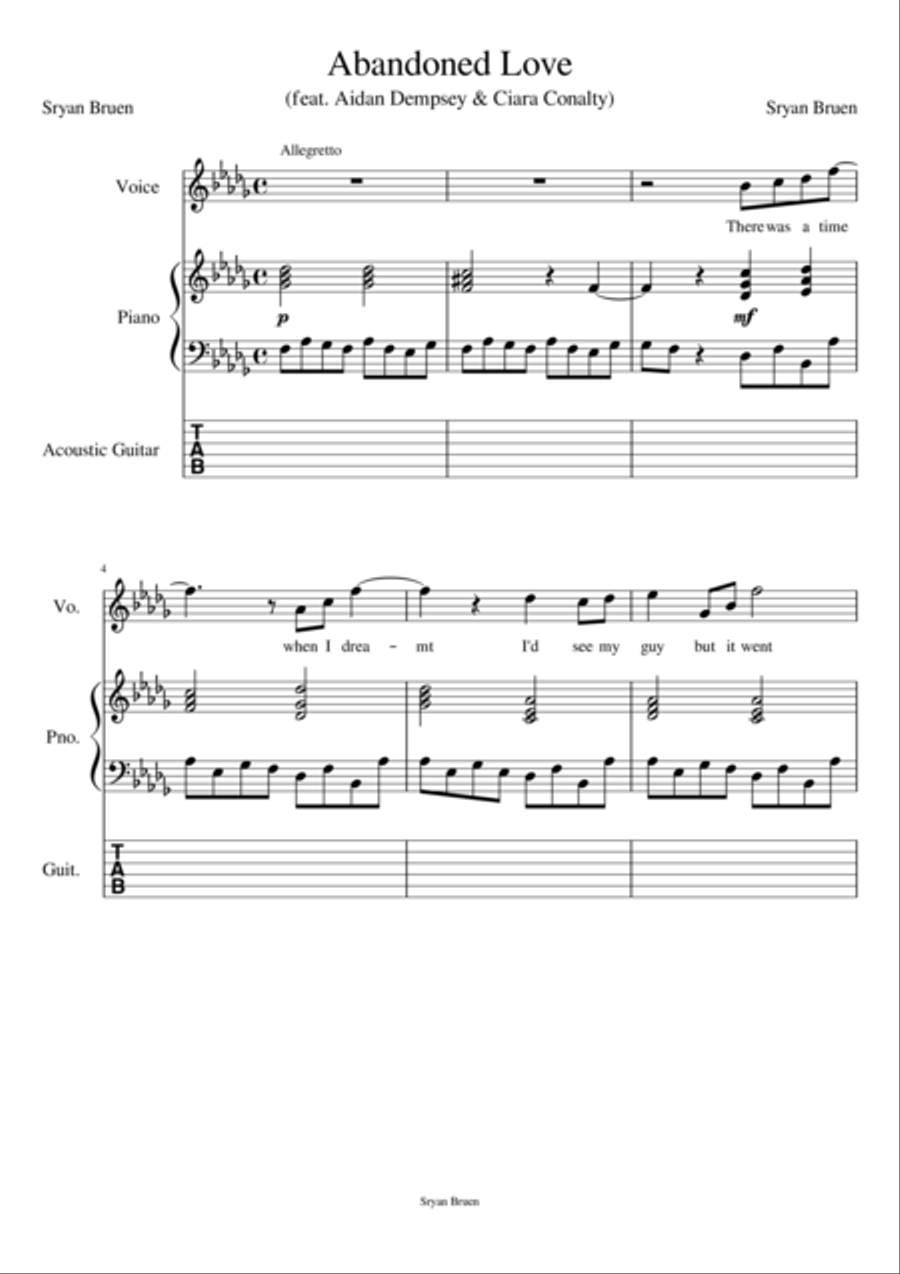 Abandoned Love Voice scores gallery preview page 1