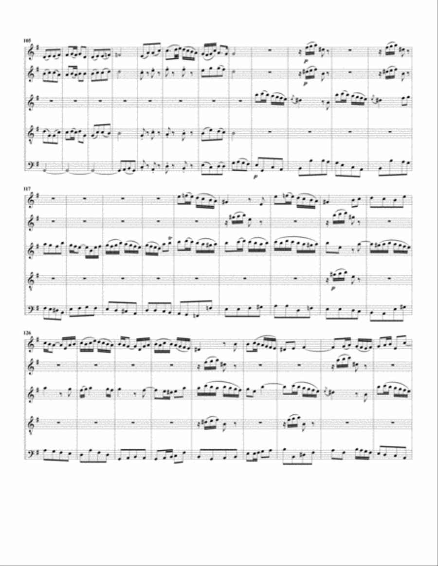 Aria: Schlaf mein Liebster from Weihnachtsoratorium (Christmas oratorio) BWV 248 (arrangement for 5 Small Ensemble scores gallery preview page 4