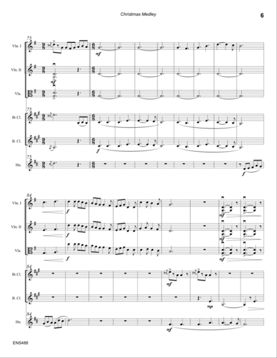 CHRISTMAS MEDLEY - Mixed Ensemble (unaccompanied) Large Ensemble scores gallery preview page 6