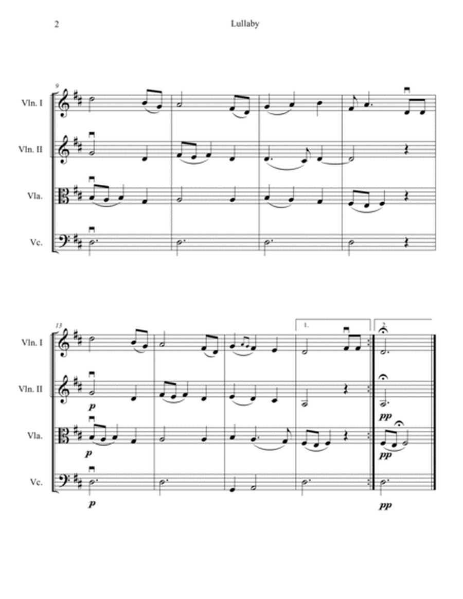 Brahms's Lullaby (String Quartet) image number null