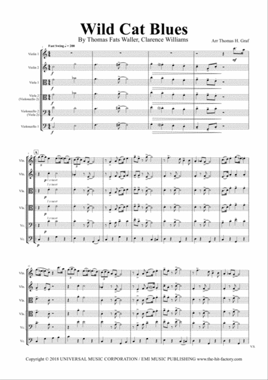 Wildcat Blues String Quintet scores gallery preview page 1