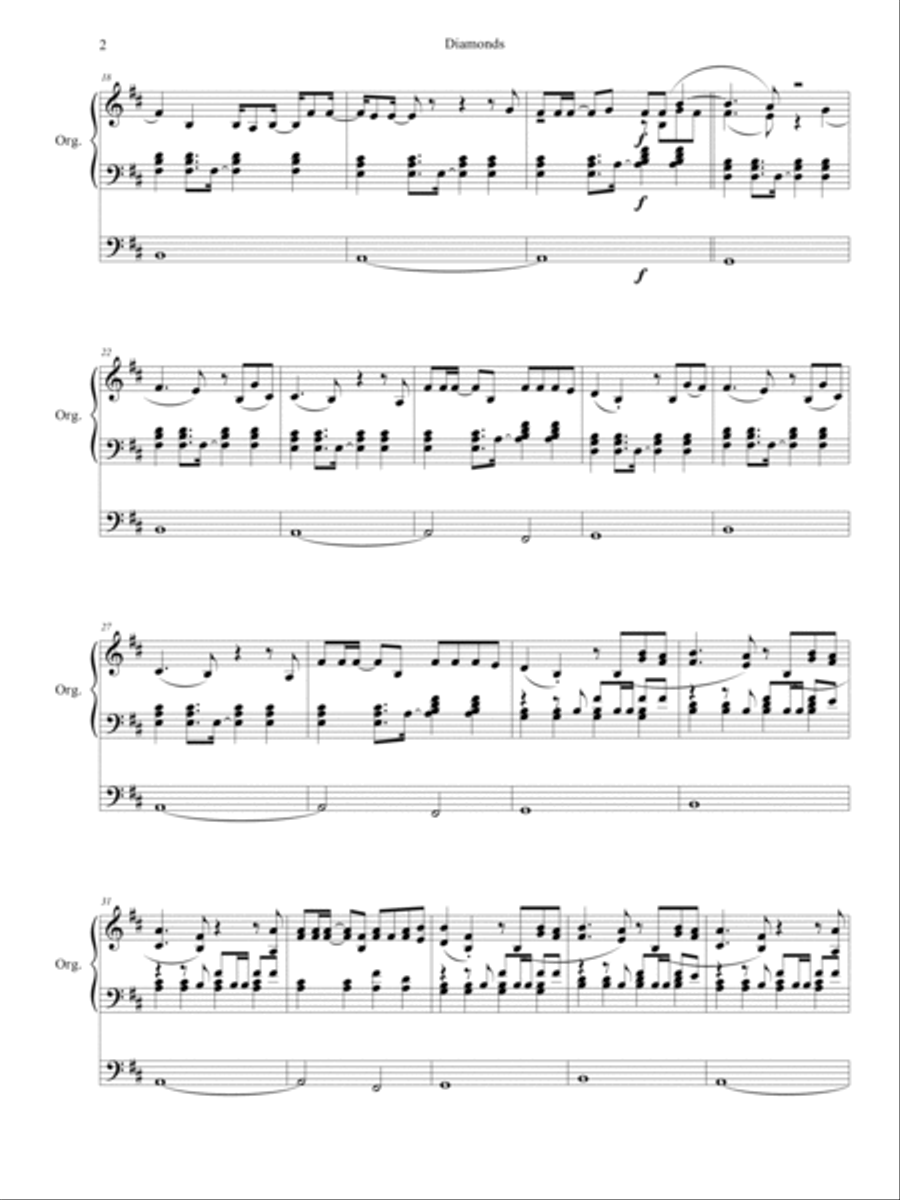 Diamonds Organ Solo scores gallery preview page 3