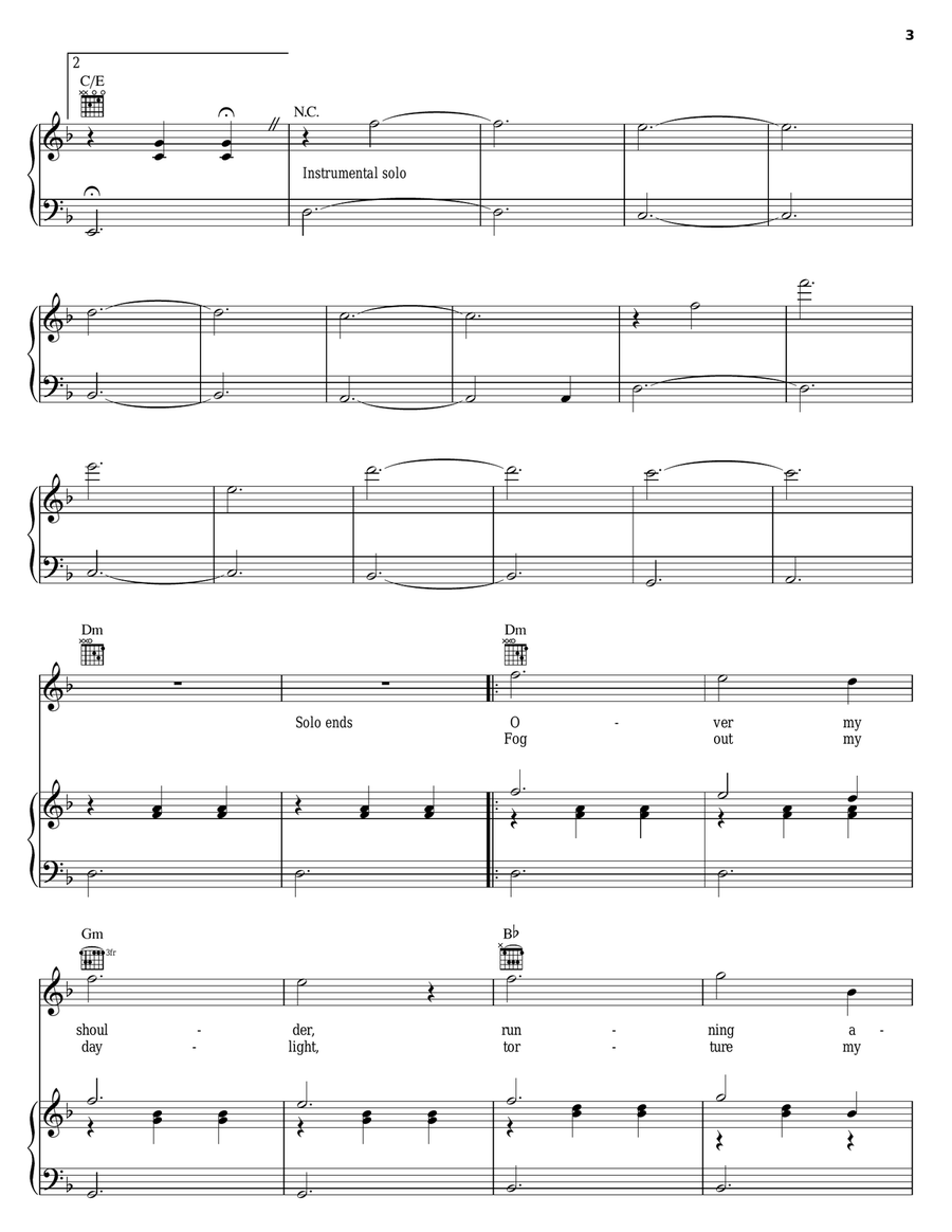 Over My Shoulder Over My Shoulder Piano, Vocal, Guitar scores gallery preview page 3