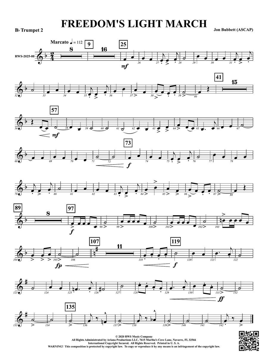 Freedom's Light March: 2nd B-flat Trumpet B-Flat Trumpet scores gallery preview page 1