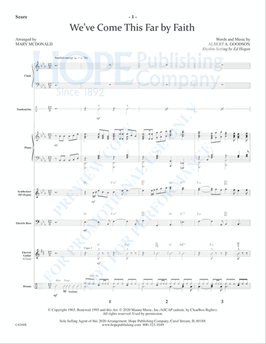 We've Come This Far By Faith 4-Part scores gallery preview page 3