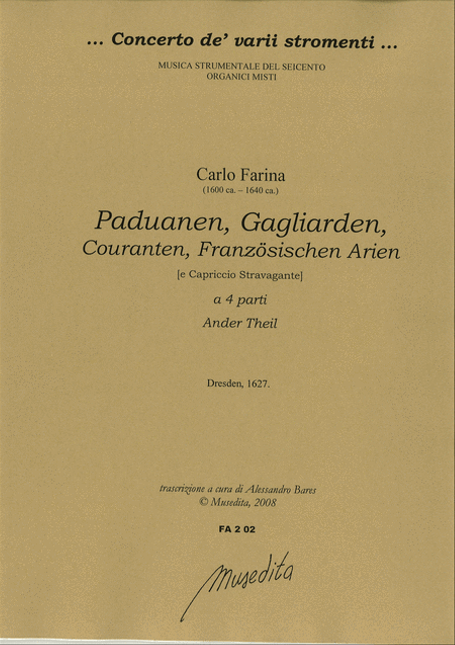 Paduanen, Gagliarden, Couranten, Franzosischen Arien (Ander Theil) (Dresden, 1627) 4-Part scores gallery preview page 1