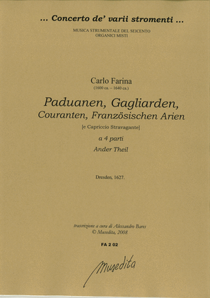 Paduanen, Gagliarden, Couranten, Franzosischen Arien (Ander Theil) (Dresden, 1627)